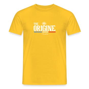The Origin Pattern France - Men's T-Shirt - yellow - Front - AI Model Male 178 dark (178cm)