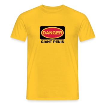 danger_giant_penis - Men's T-Shirt - yellow - Front - AI Model Male 178 dark (178cm)
