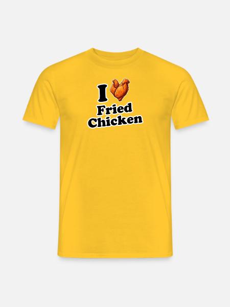 Ich liebe Brathähnchen - Männer T-Shirt - Gelb