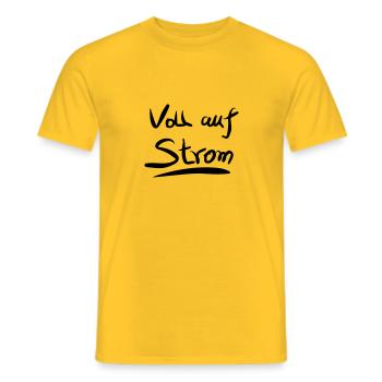 vollaufstrom - Männer T-Shirt - Gelb - Vorne - AI Model Male 178 dark (178cm)