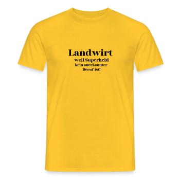 Landwirt weil Superheld kein anerkannter Beruf ist - Männer T-Shirt - Gelb - Vorne - AI Model Male 178 dark (178cm)