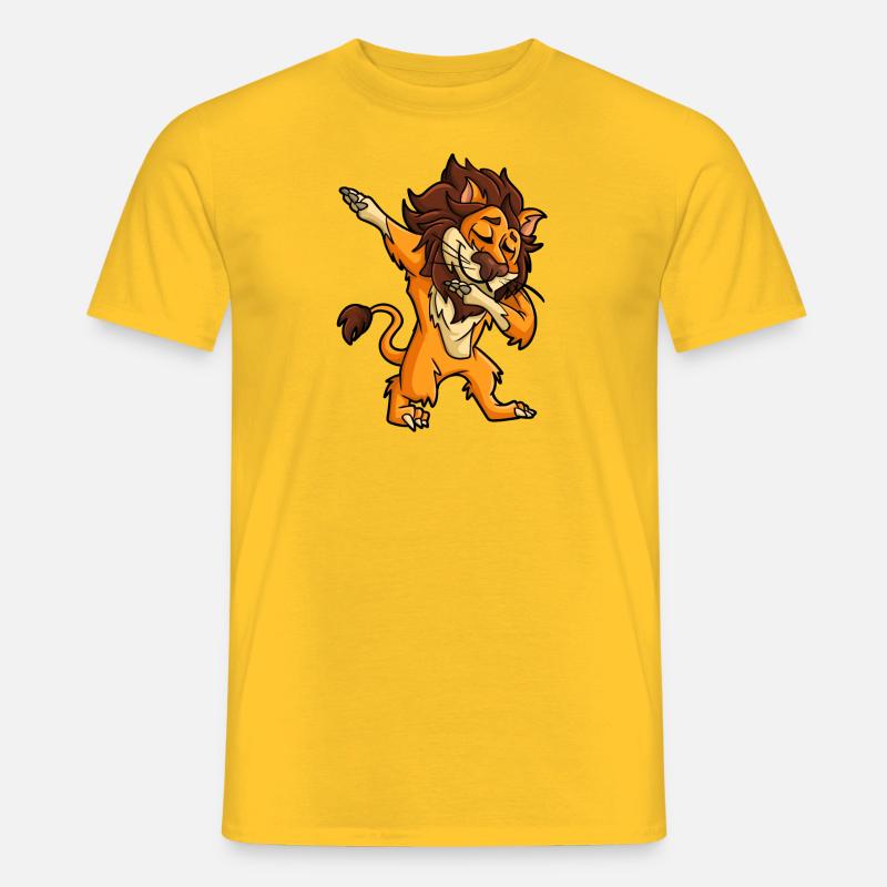 Dabbender Löwe - Männer T-Shirt - Gelb