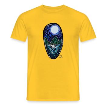 Mondnacht - Männer T-Shirt - Gelb - Vorne - AI Model Male 178 dark (178cm)