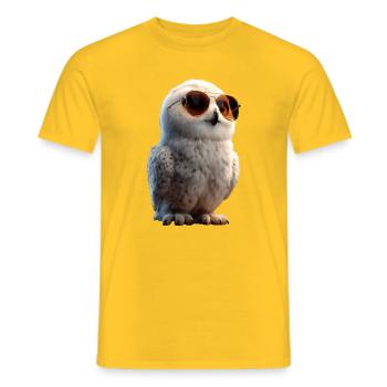 Schneeeule_1 - T-shirt homme - jaune - Devant - AI Model Male 178 dark (178cm)