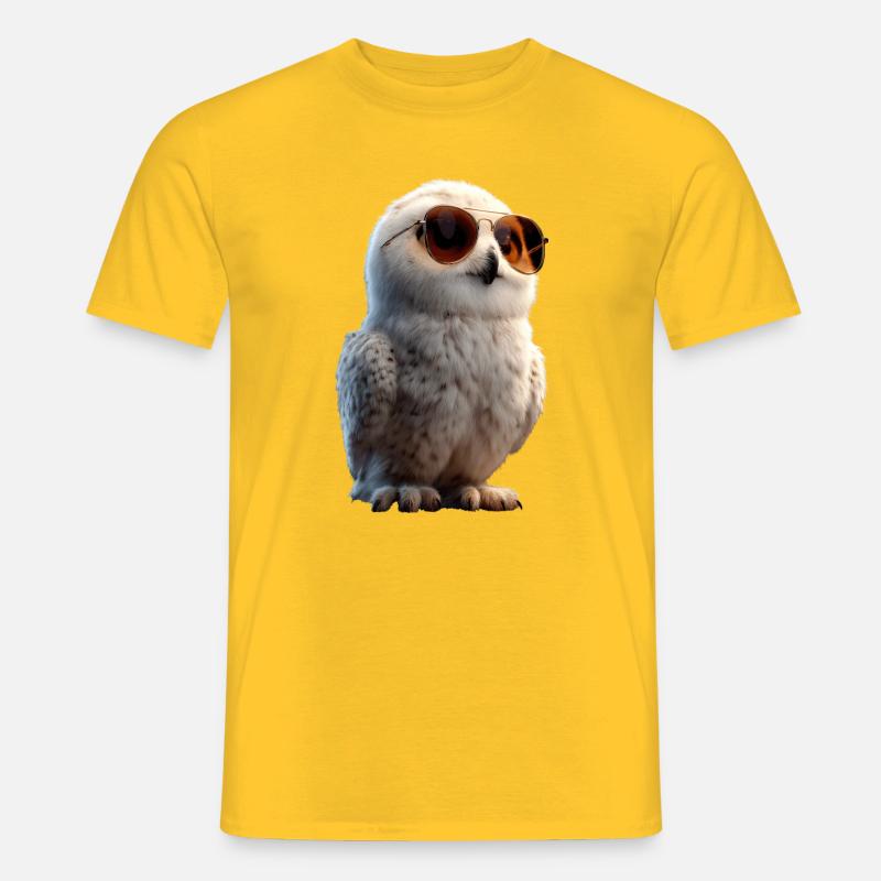 Schneeeule_1 - Männer T-Shirt - Gelb