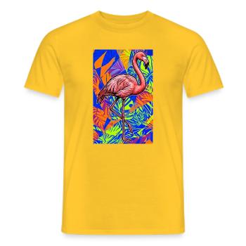 Flamant - T-shirt homme - jaune - Devant - AI Model Male 178 dark (178cm)