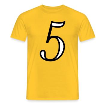 5. JUBILÄUM. 5 JAHRE. 5. JUBILÄUM - Männer T-Shirt - Gelb - Vorne - AI Model Male 178 dark (178cm)
