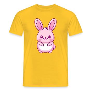 lapin kawaii mignon - T-shirt homme - jaune - Devant - AI Model Male 178 dark (178cm)