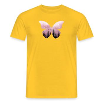 Pastel Pink Butterfly Forest - Men's T-Shirt - yellow - Front - AI Model Male 178 dark (178cm)