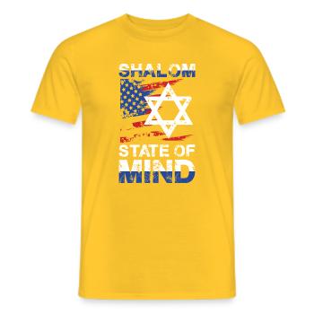 Shalom State Of Mind Stern USA Flag - Männer T-Shirt - Gelb - Vorne - AI Model Male 178 dark (178cm)