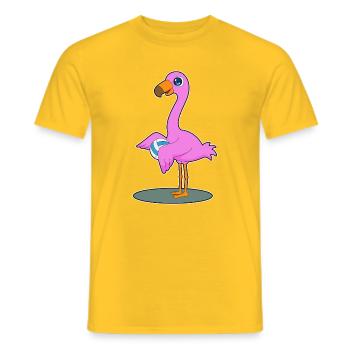 Flamingo Volleyballspieler Volleyball - Männer T-Shirt - Gelb - Vorne - AI Model Male 178 dark (178cm)