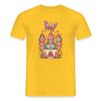 Thé de Traumcastle avec papillon - T-shirt homme - jaune - Devant - AI Model Male 178 dark (178cm)