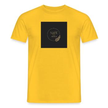 Schwarz Gold Safe the World - Männer T-Shirt - Gelb - Vorne - AI Model Male 178 dark (178cm)