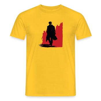 The Mysterious Detective - Men's T-Shirt - yellow - Front - AI Model Male 178 dark (178cm)