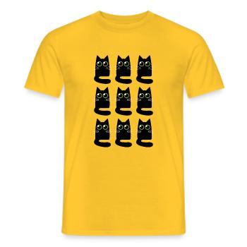 Neuf Petits Chats Noirs - T-shirt homme - jaune - Devant - AI Model Male 178 dark (178cm)