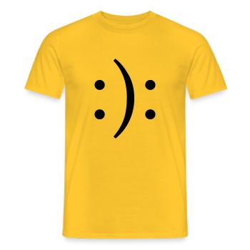 Lächelndes und trauriges Gesicht - Männer T-Shirt - Gelb - Vorne - AI Model Male 178 dark (178cm)