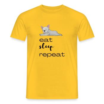 Bulldog frances french bulldog - Men's T-Shirt - yellow - Front - AI Model Male 178 dark (178cm)