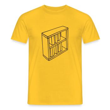 Conception clipart de bibliothèque - T-shirt homme - jaune - Devant - AI Model Male 178 dark (178cm)