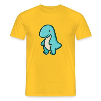 hugadino T-Rex, dino, cute dinosaur - Men's T-Shirt - yellow - Front - AI Model Male 178 dark (178cm)
