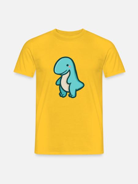 hugadino T-Rex, Dino, süßer Dinosaurier - Männer T-Shirt - Gelb