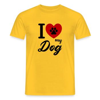 i love my dog - Men's T-Shirt - yellow - Front - AI Model Male 178 dark (178cm)