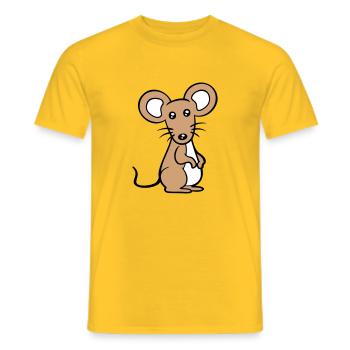 Mouse Mouse Cute Little Rat Rodent Friendly - Men's T-Shirt - yellow - Front - AI Model Male 178 dark (178cm)