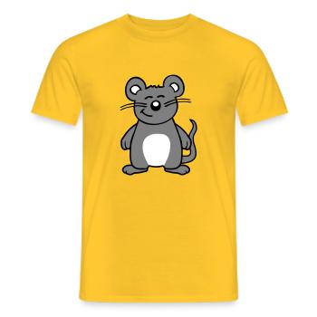 Maus Mäuschen Süße Kleine Ratte Nager Freundlich - Männer T-Shirt - Gelb - Vorne - AI Model Male 178 dark (178cm)