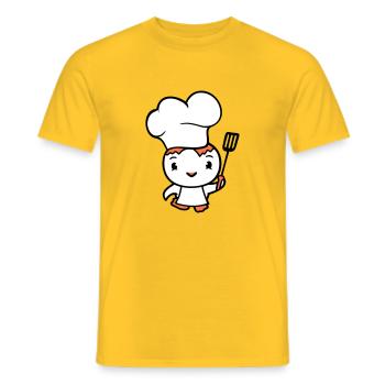 Bird Chef Hat Duck Delicious Hunger Food Cute - Men's T-Shirt - yellow - Front - AI Model Male 178 dark (178cm)