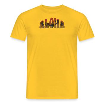 Aloha - Men's T-Shirt - yellow - Front - AI Model Male 178 dark (178cm)