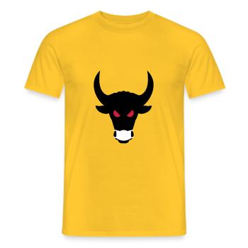 ★ Couleurs de conception modifiables ★ Taureau maléfique avec masque - T-shirt homme - jaune - Devant - AI Model Male 178 dark (178cm)