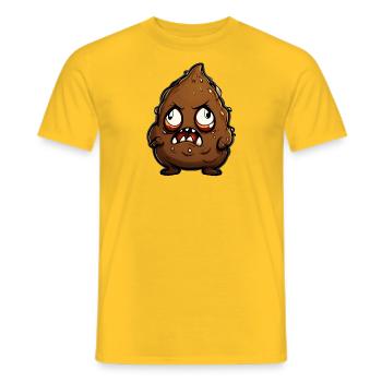 Funny Halloween Monster Poop Pile - Men's T-Shirt - yellow - Front - AI Model Male 178 dark (178cm)