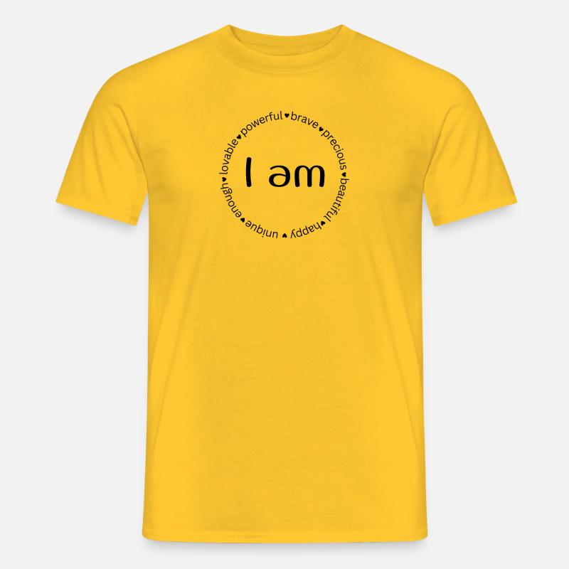Je suis – Conception d’affirmations positives - T-shirt homme - jaune