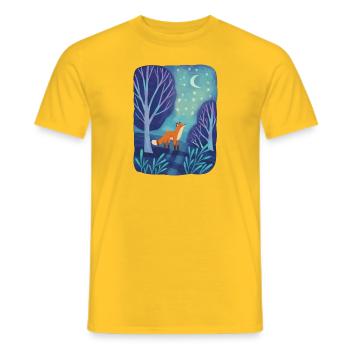 Kleiner Fuchs im Mondschein-T-Shirt - Männer T-Shirt - Gelb - Vorne - AI Model Male 178 dark (178cm)