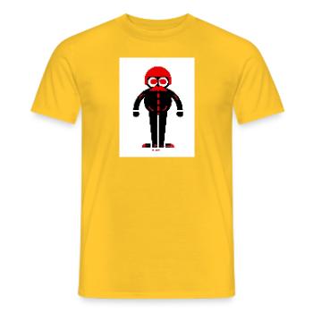 ANGRY DAD - T-shirt herr - gul - Fram - AI Model Male 178 dark (178cm)