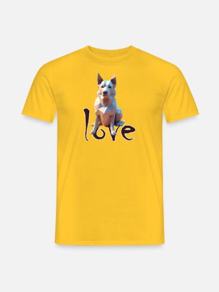 Hohe Detailgenauigkeit: Schäferhund atemberaubend - Männer T-Shirt - Gelb