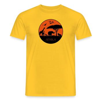 Afrika - Sonnenuntergang - Männer T-Shirt - Gelb - Vorne - AI Model Male 178 dark (178cm)