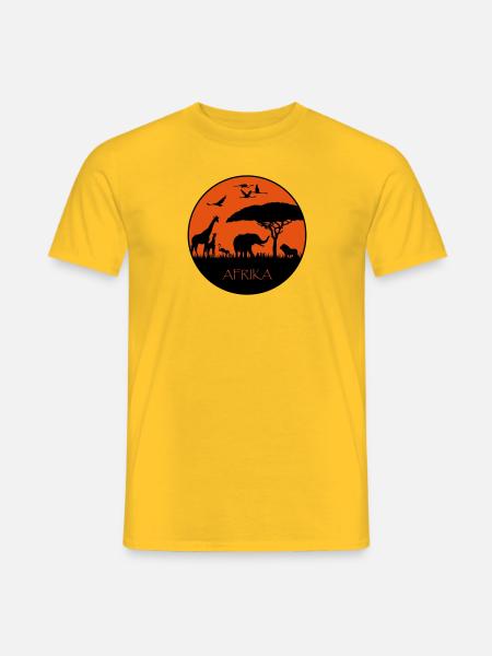 Afrika - Sonnenuntergang - Männer T-Shirt - Gelb