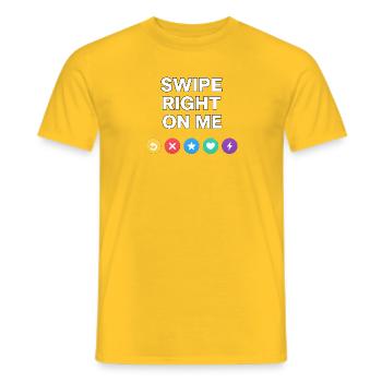 Swipe Right On Me - Dating Design - T-shirt homme - jaune - Devant - AI Model Male 178 dark (178cm)