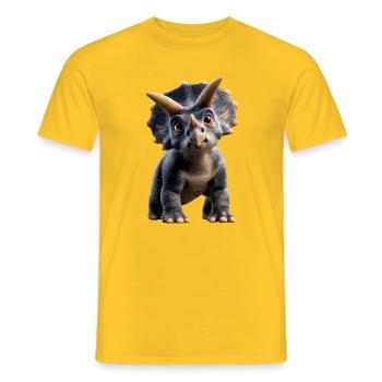 Triceratops Dinosaure Dinos Triceratops Dino - T-shirt homme - jaune - Devant - AI Model Male 178 dark (178cm)