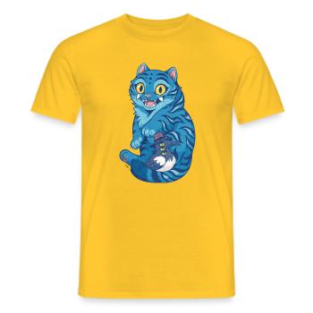 Tigre bleu avec la magie d’un petit oiseau - K-Pop Demon - T-shirt homme - jaune - Devant - AI Model Male 178 dark (178cm)
