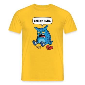 Enfin la paix. Séparation, chagrin ? Monstre Zooki - T-shirt homme - jaune - Devant - AI Model Male 178 dark (178cm)