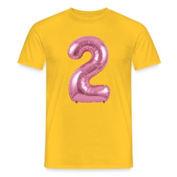 2. Geburtstag Shirt, helium Ballon - Männer T-Shirt - Gelb - Vorne - AI Model Male 178 dark (178cm)