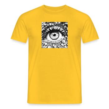 Stone Eye: View into the depths - Men's T-Shirt - yellow - Front - AI Model Male 178 dark (178cm)