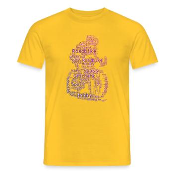 Motif drôle de vélo de route - T-shirt homme - jaune - Devant - AI Model Male 178 dark (178cm)