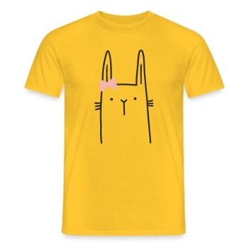 Bunny Girl Lapin de Pâques - T-shirt homme - jaune - Devant - AI Model Male 178 dark (178cm)