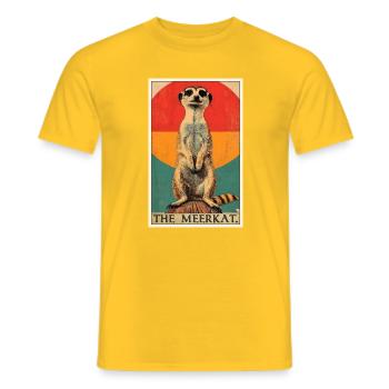 Meerkat Erdmännchen - Männer T-Shirt - Gelb - Vorne - AI Model Male 178 dark (178cm)