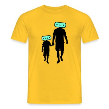Familie Silhouette Liebe Kinder Eltern Mama Papa - Männer T-Shirt - Gelb - Vorne - AI Model Male 178 dark (178cm)
