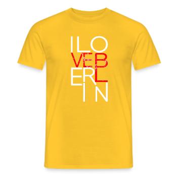 I love Berlin - Ich liebe Berlin - Männer T-Shirt - Gelb - Vorne - AI Model Male 178 dark (178cm)