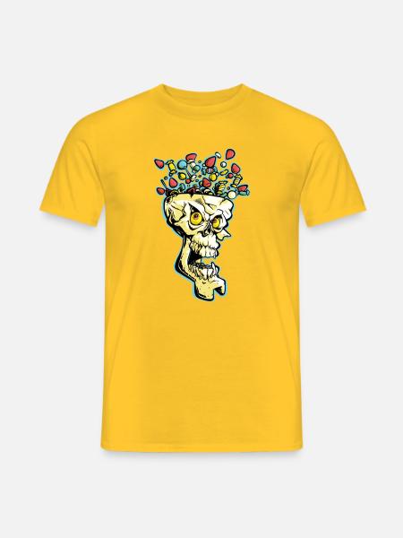 Explosiver Candy Skull - Männer T-Shirt - Gelb