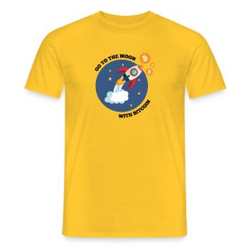 Bitcoin Blockchain Bullenlauf - Männer T-Shirt - Gelb - Vorne - AI Model Male 178 dark (178cm)